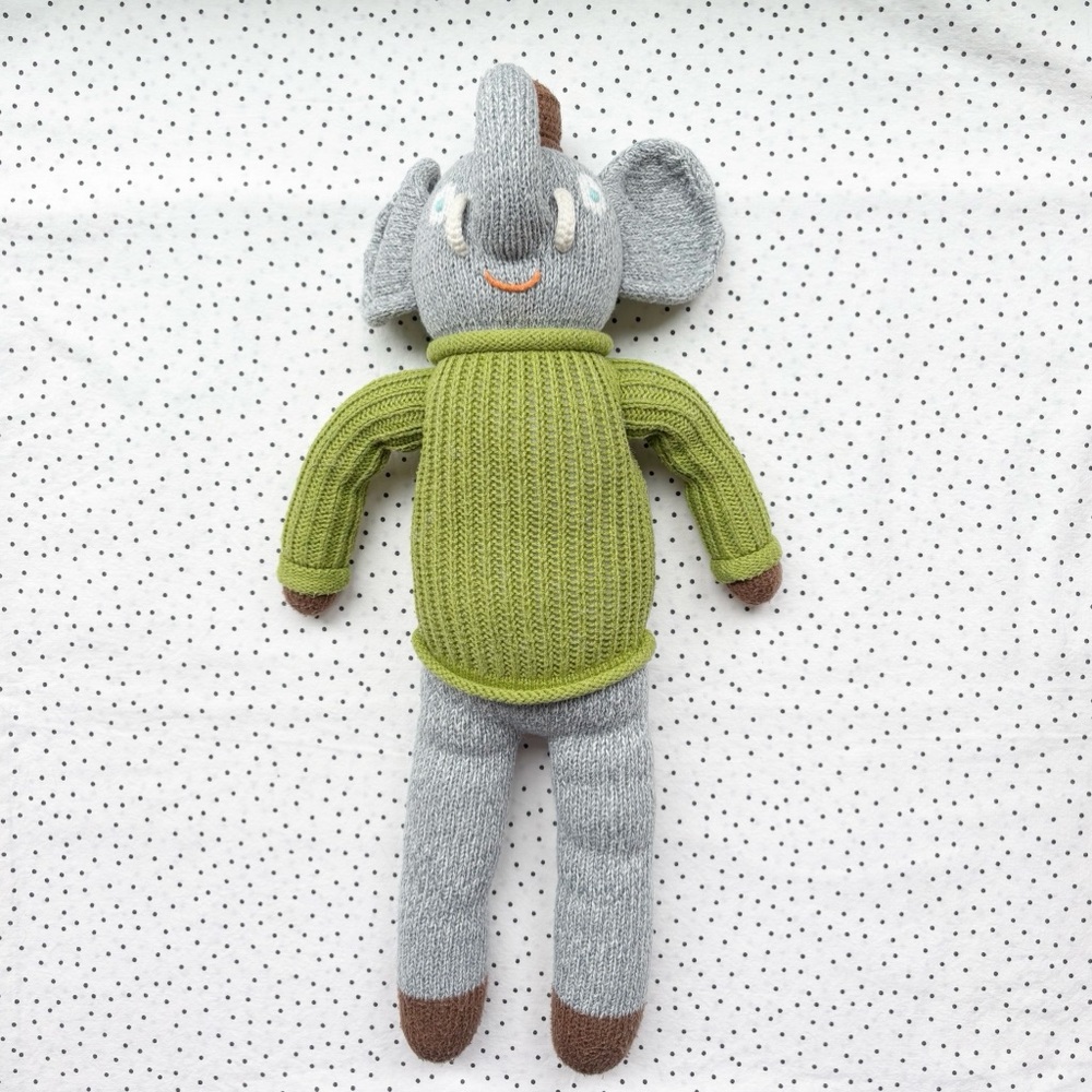 Blabla Kids Hercules the Elephant hand knitted 18 inches sustainable fair trade